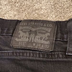 Men's Black 511 Levi's Jeans. 33 W x 32 L